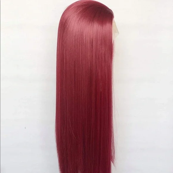 22” DEEP RED STRAIGHT LACE FRONT WIG💫